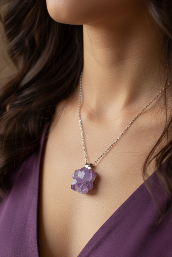 گردنبند آمیتیست طبیعی