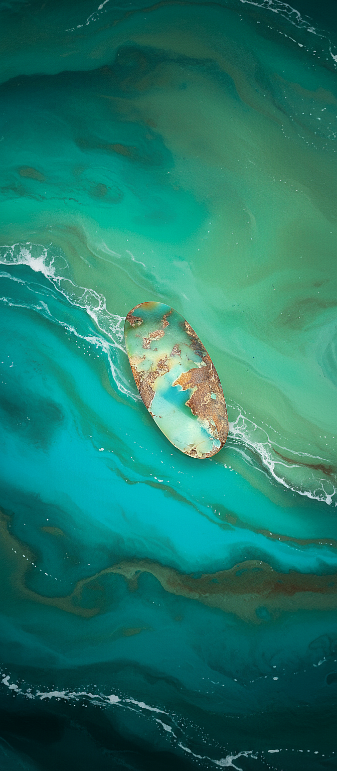 نگین فیروزه شجر سبزآبی طبیعی