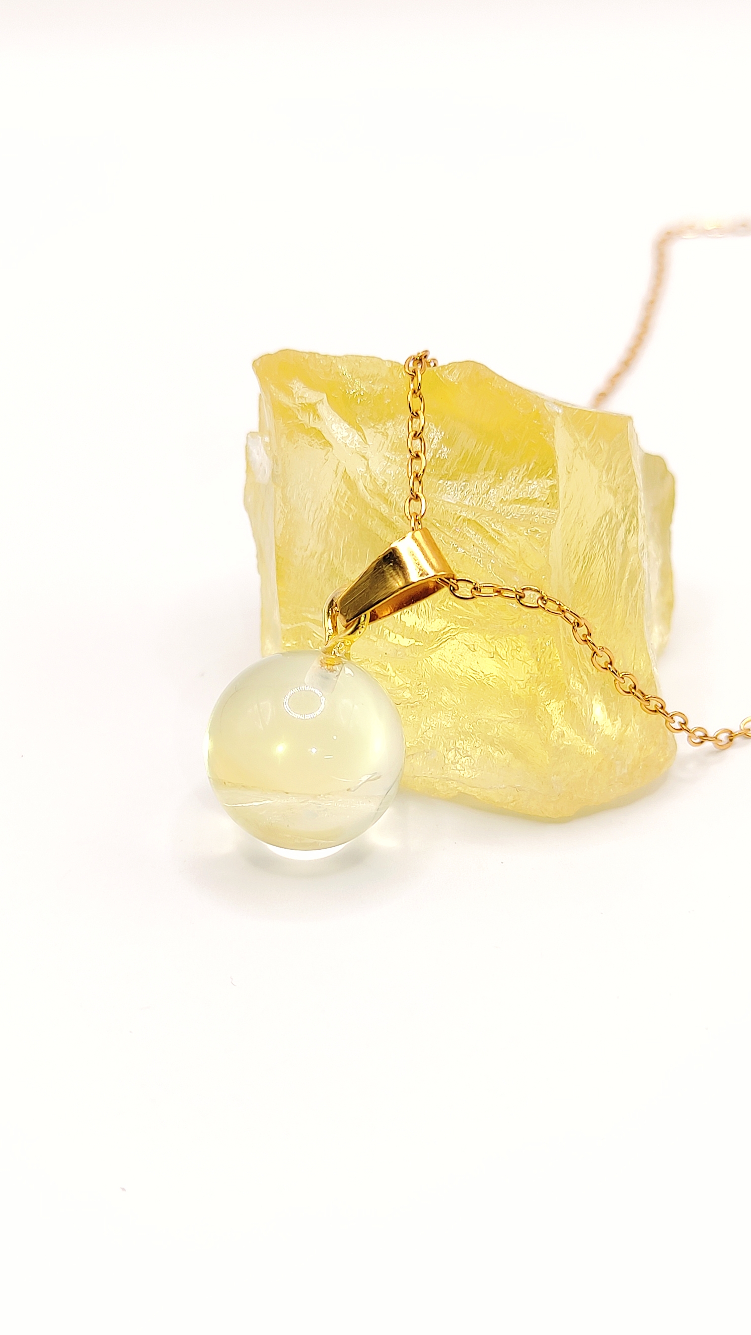 گردنبند سیترین مینی گوی طبیعی