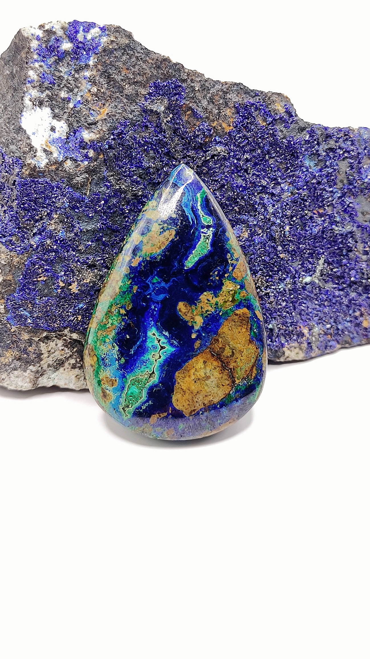 مالاکیت آزوریت طبیعی منظره ای فوق کلکسیونی 💯