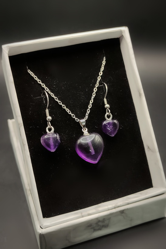گردنبند و گوشواره آمیتیست ارغوانی 💜🤩