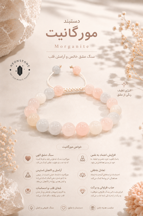 دستبند مورگانیت اصل